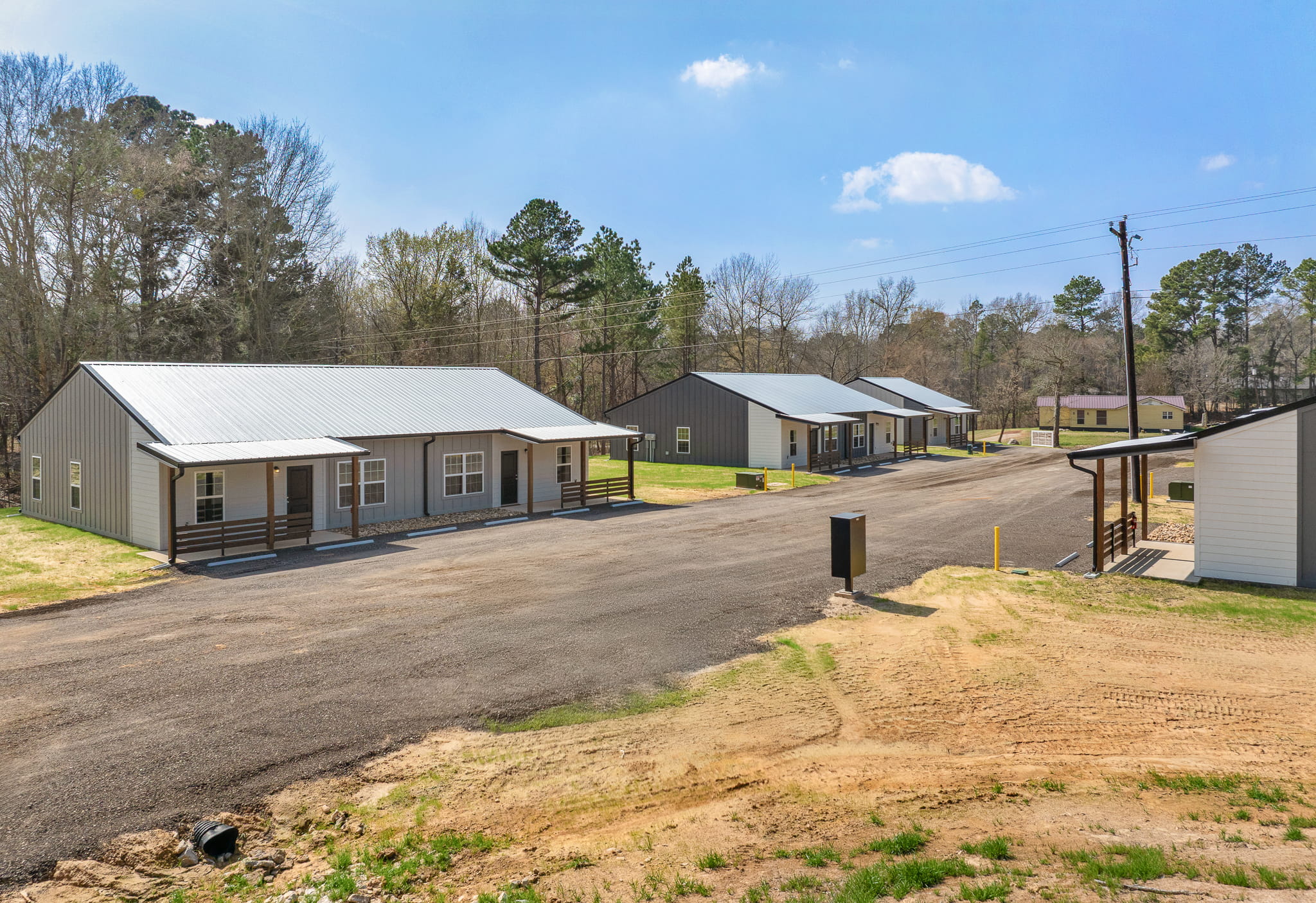 several duplexes on a residential street